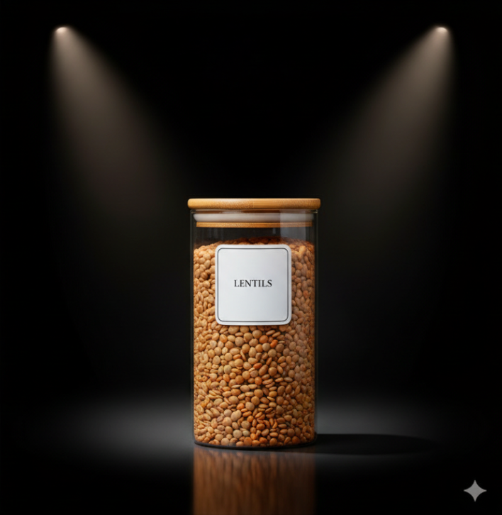 1400ml Round Glass Storage Jar with Bamboo Lid