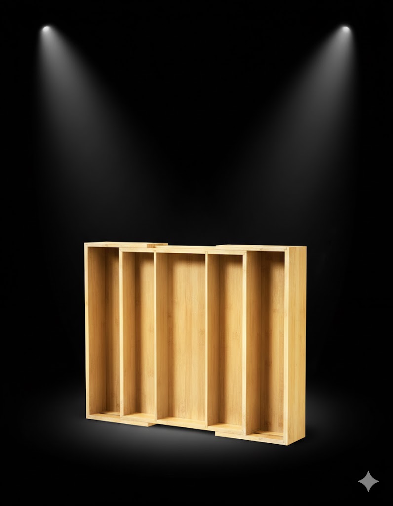 Utensil Drawer Organizer, Natural (5 Slots)