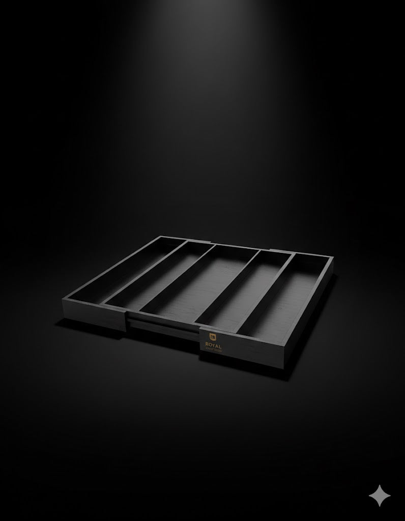 Utensil Drawer Organizer, Black (5 Slots)