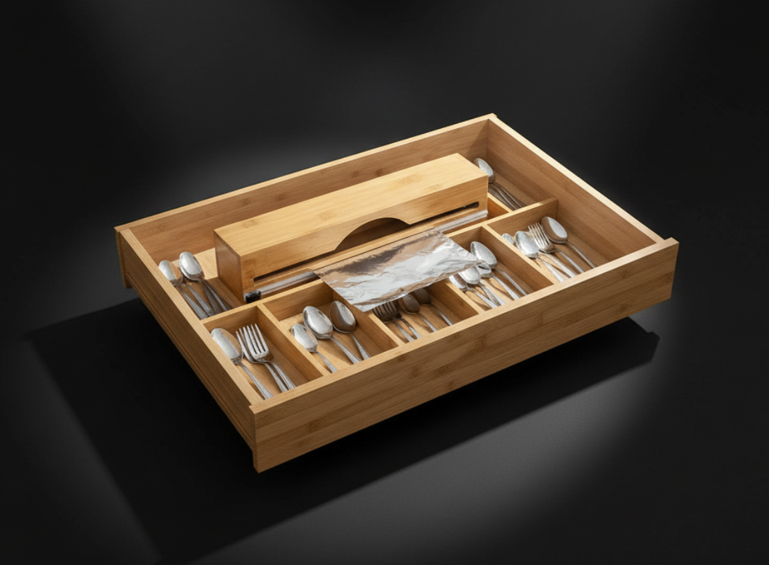 Bamboo Food Wrap Dispenser – Single Roll