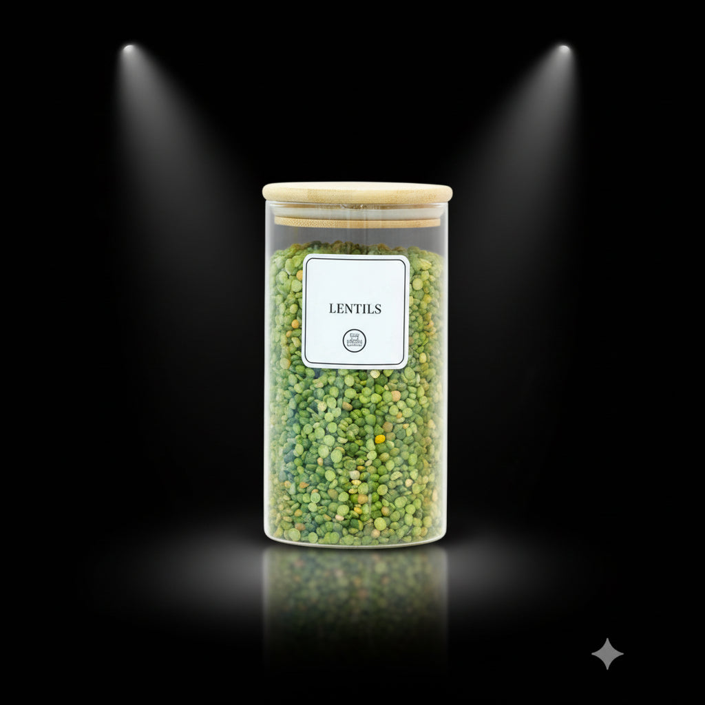 1400ml Round Glass Storage Jar with Bamboo Lid